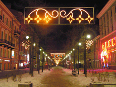 Duralight lighting elements used in lighting streets and squares